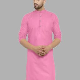 ANUJ FASHION Men Pink Solid Kurta-picture-18