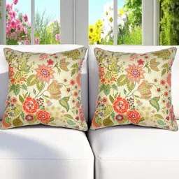CASA-NEST Orange Set of 2 Square Cushion Covers-8