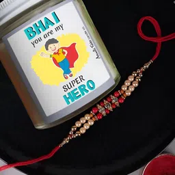 Aromatic Fables Scented Candle Tilak & Elegant Rakhi Gift Set-image-28