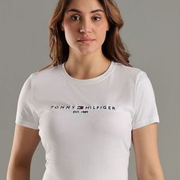 Tommy Hilfiger Women Brand Logo Printed Round Neck Cotton T-shirt-picture-28