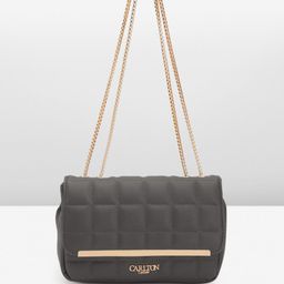 Carlton London Textured Structured Sling Bag with Quilted-image-69