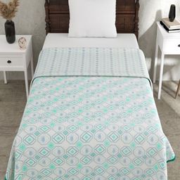 Myntra Elegant Homes Green 180 GSM Ethnic Motifs Cotton AC Room Single Bed Dohar-picture-4