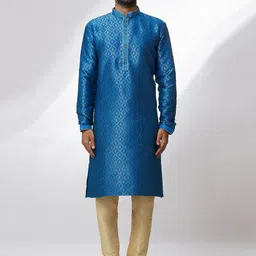 Samyukta Singhania Men Regular Thread Work Kurta with Churidar-picture-36
