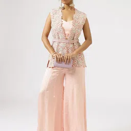 Shreeka Embroidered Jacket With Top, Trouser & Waist Belt Co-Ords-picture-3