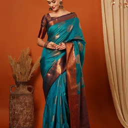 WINKLECART Woven Design Zari Pure Silk Banarasi Saree-image-46