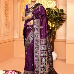 elora Woven Design Zari Baluchari Saree-23