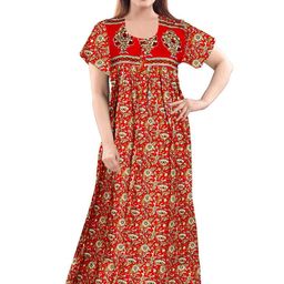 AAKARSHANA CREATION Women Red Maxi Nightdress-image-121