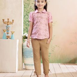 Aarika Girls Embroidered Pure Cotton Shirt With Trouser-picture-14