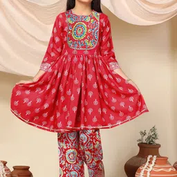 BAESD Girls Floral Printed Regular Kurta with Trousers-image-49