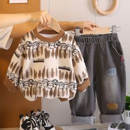 INCLUD Boys Printed Sweatshirt With Trousers-picture-3