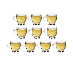 SOMIL Transparent & White Floral Printed Glass Transparent Cups Set of Cups and Mugs-image-35