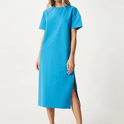Happiness istanbul Women Pure Cotton A-Line Midi Dress-image-77