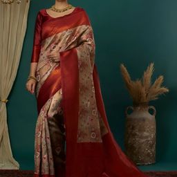 Vastravatika Floral Woven Design Zari Kanjeevaram Saree-picture-17
