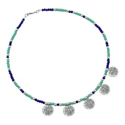 HIGH TRENDZ Brass Silver-Plated Handcrafted Necklace-46