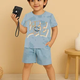Kidbea Boys Printed Short Sleeves Pure Cotton T-shirt With Shorts-picture-21