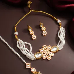 Anouk Gold Plated Kundan-Studded & Beaded Jewellery Set-30