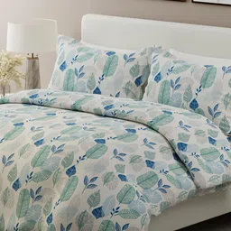 Boutique Living India Blue & White Floral 200 TC Cotton King Bedsheet Set 2.74 m x 2.74 m-picture-14