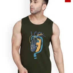 SLOWLORIS Men Pack Of 2 Sleeveless Printed Bio-Wash Combed Cotton Innerwear Vest-picture-12