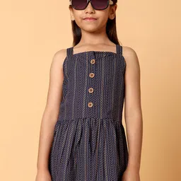 Indo Era Girls Printed Cotton Fit & Flare Dress-image-12