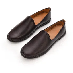 STEPHORN Mens Classic Dark Brown Ethnic Slip-On Loafers-picture-14