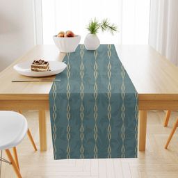 STITCHNEST Blue & Beige Floral Printed Table Runner-13
