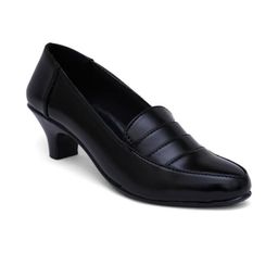 banuchi Women Black Kitten Pumps-image-18