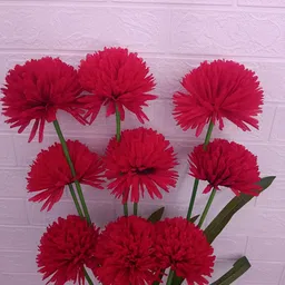 Nutts Red 3 Pieces Dahlia Artificial Flower image 5