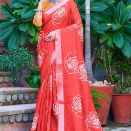 Quelea Floral Zari Linen Blend Khadi Saree-picture-16