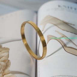 STYOLLO Stainless Steel Gold Plated Bangle Style Bracelet-image-79