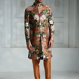 Rivaar By Rocky Star Floral Printed Sherwani Set-image-93