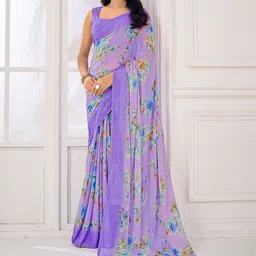 Saree mall Floral Pure Chiffon Designer Bagru Sarees-image-68