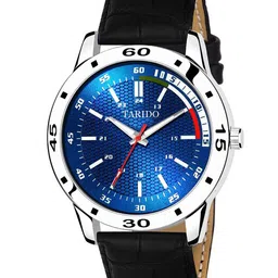 TARIDO Men Printed Dial & Textured Straps Analogue Watch TD_4601sl04 blue dial with black strap-17