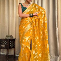 SHOP DROP Woven Design Pure Silk Designer Banarasi Saree-picture-37