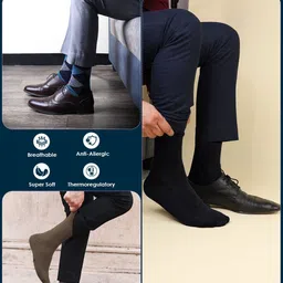 FOOTPRINTS Men Pack Of 2 Checked Calf-Length Socks image 2