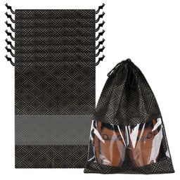Kuber Industries Black & Gold Toned 8 Pieces Non-Woven Travel Shoe Storage Bag-image-33