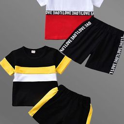 Lofn Unisex Kids Colourblocked T-shirt with Capris-image-67