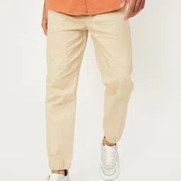 max Boys Beige Joggers Trousers With Drawstring-28