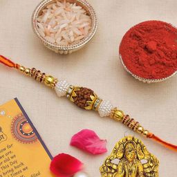 CraftVatika 4-Pcs Rakhi With Showpiece &Tilak With GreetingCard-image-51