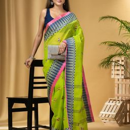 DESH BIDESH Woven Design Pure Cotton Taant Saree-image-73