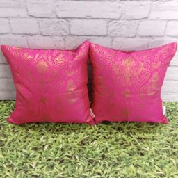 Pink Parrot set of 2 Multicoloured Ethnic Motifs Square Cushion Covers-image-7