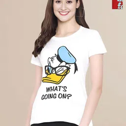 Mast & Harbour Women Typography 2 Printed Applique T-shirt-image-70