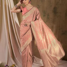 MANVAA Woven Design Zari Silk Blend Banarasi Saree-picture-44