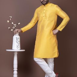 PulseIQ Men Jacquard Straight Kurtas-image-85