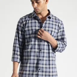 Code 61 Men Standard Slim Fit Shepherd Checks Opaque Checked Casual Shirt-image-81