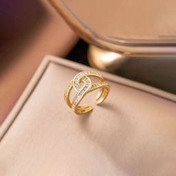 Jewels Galaxy Gold-Plated Crystals-Studded Anti-Tarnish Finger Ring-image-84