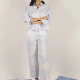 INAAYA JAIPUR Tie & Dye Printed Pure Cotton Shirt & Trousers Co-Ord Set-image-5