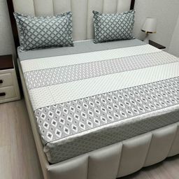 Pure Decor Lifestyle Grey Printed Pure Cotton 400 TC King Bedsheet Set 2.74 m X 2.74 m-image-68