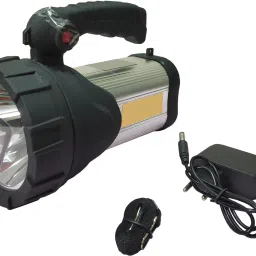 care 4 Rechargeable Waterproof Led Long Range & Ultra Bright Laser Search Light Flashlight Torch (Silver color) Torch image 3