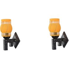 1ST TIME Pack of 2 Yellow Glass Traditional Cylinder Shaped Wall Lamp-picture-12