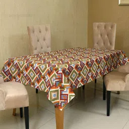 BILBERRY Furnishing by preeti grover Red Geometric Printed Cotton 6-Seater Table Cover-image-28